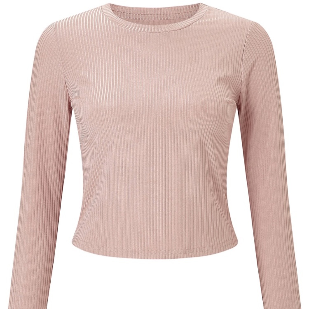 Miss Selfridge pink shimmer long sleeve top